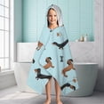 thumbnail image 6 of Dachshund Footprint Bone Hooded Bath Towel，60"x35" for Ages 3 To 12 Kids, Quick Dry Lightweight Soft Microfiber Hood Beach Towel Cover Up for Kids, 6 of 7