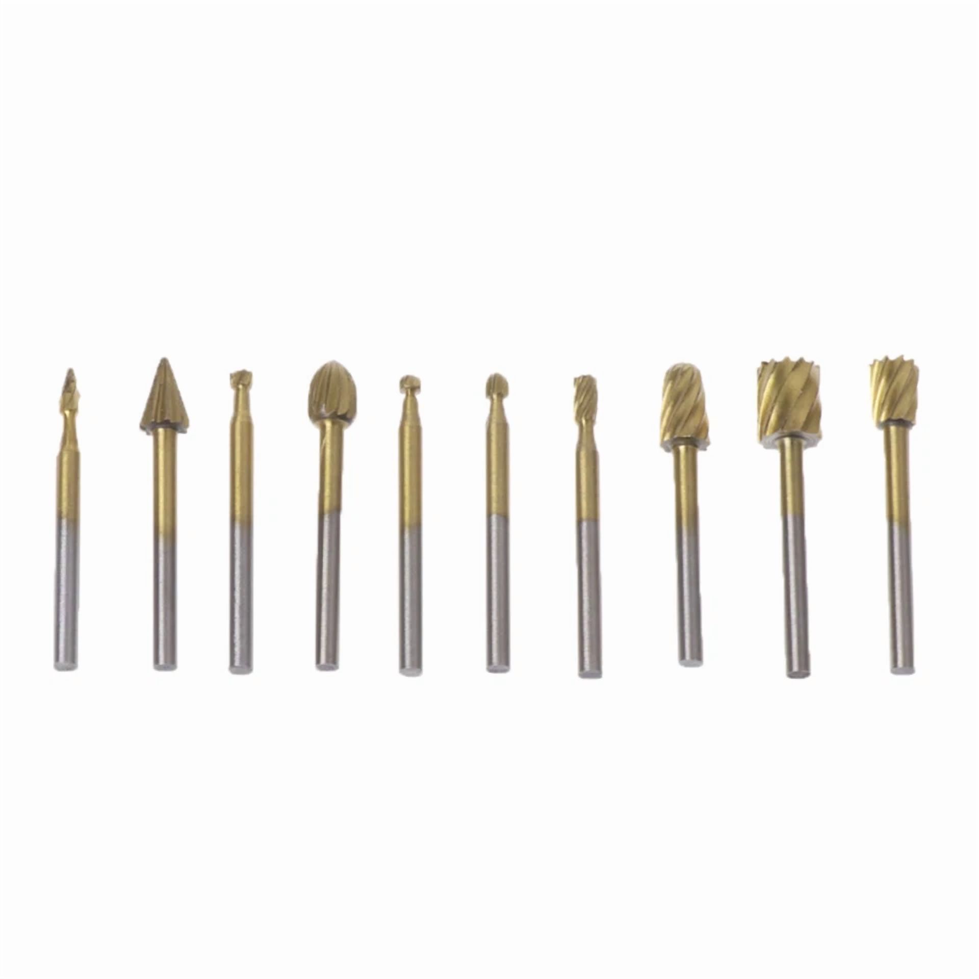 CIRCLE- 10X Tungsten Carbide Rotary Burr Set Grinder Bit 1/8" Shank Dremel Rotary Tool /