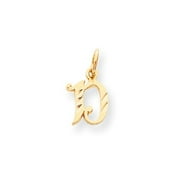 10k Yellow Gold Initial D Charm Pendant