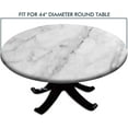thumbnail image 4 of Round Elastic Edge Fitted Table Cover, White Granite Washable Wipeable Table Cover, for Indoor Holiday Family Banquet and Outdoor Patio Use, Fit for 44" Table, 4 of 4