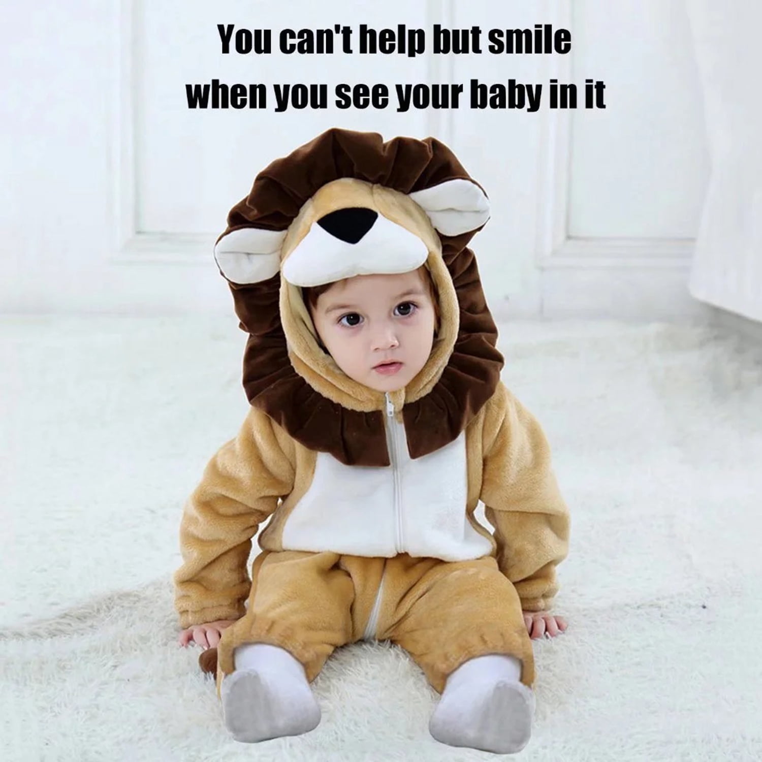 Baby Lion Costumes Unisex Toddler Onesie Halloween Dress Up Romper, 6-12 Months