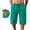 Mint Green, variant on Men's Hiking Capri Pants 3/4 Joggers Gym/Workout Below Knee Long Shorts Lightweight Quick Dry Elastic Waist with Zipper Pockets and Drawstring White