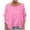 Pink, variant on ShomPort Tshirts for Women Long Sleeve Solid Color Crew Neck Tops Casual Comfy Everyday Collarless Blouses