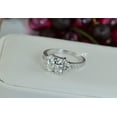 thumbnail image 2 of 4.8ct Princess Cut Bridal Wedding Engagement Ring Diamond Simulated 925 Sterling Silver Anniversary Rings SKU:00159, 2 of 5