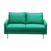 Kingway Furniture Almor Velvet Living Room Loveseat in Green