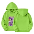 thumbnail image 1 of Moonsky Sudadera con capucha y cordón HUNTRX, estampado de grupo de chicas coreanas, jersey corto, suave y cómodo, top de manga larga para primavera y otoño. Verde fluorescente 130, 1 of 5