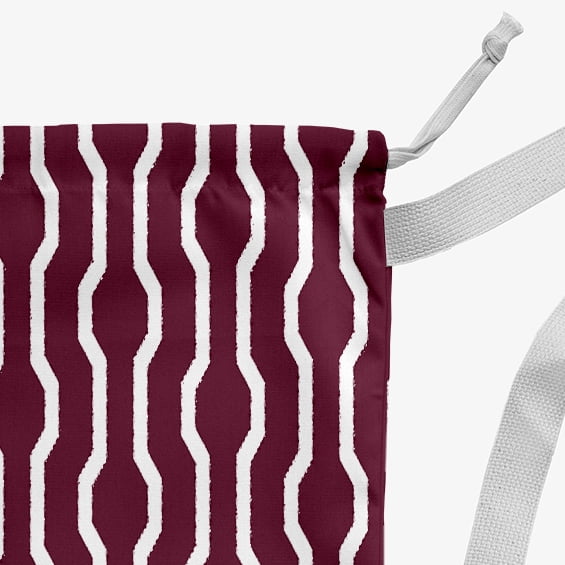 Simply Daisy Nuts & Bolts Geometric 28 x 36 in Cranberry Laundry Bag