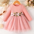 thumbnail image 2 of mgoYE Baby Girl Dress Newborn Toddler Flower Girl Fall Winter Dress Tutu Tulle Dresses for Girls(Pink,18-24 Months), 2 of 8