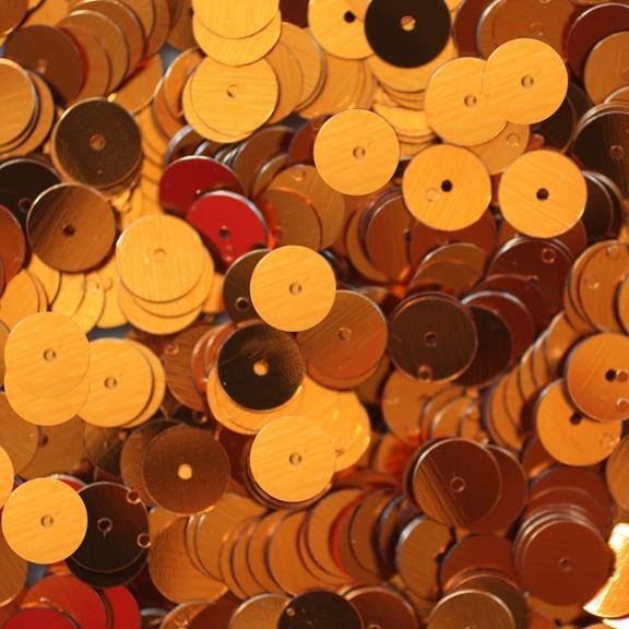 Orange Sequins 8mm Shiny Metallic Made in USA