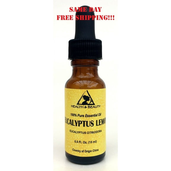 EUCALYPTUS LEMON ESSENTIAL OIL AROMATHERAPY 100% PURE NATURAL GLASS DROPP 0.5 OZ