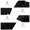 thumbnail image 7 of Telankuip Checkered Pattern Polo Shirts for Men Summer Breathable Casual Work Top with Classic Collar Solid Color Loose Comfy for Business Leisure Wear Black M, 7 of 7