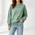 thumbnail image 5 of Hurxie Womens Acid Washed Cotton Crewneck Sweatshirt Long Sleeve Pullover Vintage Casual Y2K Streetwear Sweatshirts, 5 of 7