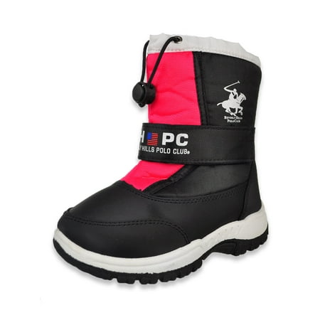Beverly Hills Polo Club Girls' Logo Strapped Winter Boots (Sizes 6 - (Best Way To Wear Polo Boots)