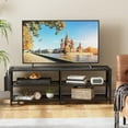 thumbnail image 2 of Industrial TV Stand for TV up to 65 Inch, Two Color Entertainment Center TV Console with Metal Frame,55" Television Cabinet with 3 Tiers Storage Shelves for Living Room(Rustic Brown & Black), 2 of 14