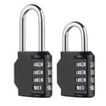 thumbnail image 1 of Cadenas à Combinaison 4 Chiffres Étanche Réinitialisable pour Extérieur (Noir), 1 of 5