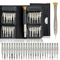 thumbnail image 1 of Juego de destornilladores de 25 piezas para PC, anteojos, teléfono móvil, reloj, cámara digital, kits de herramientas de reparación de destornilladores de precisión con bolsa de cuero negra, 1 of 5