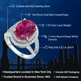 thumbnail image 3 of Gem Stone King 925 Sterling Silver Red Created Ruby Cocktail Engagement Ring for Women (7.19 Cttw, Oval 14X10MM, Available in Size 5, 6, 7, 8, 9), 3 of 6