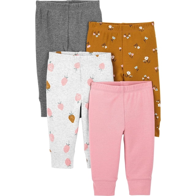 Pantalones Simple Joys de Carter's Baby Girls de 18 meses (paquete de 4)
