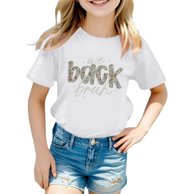 Kureaily Stylish Girls Tops For Everyday Wear Loose Fit Tees & Shirts For Ages 3 16 Perfect For Spring And Summer Easy To Clean Great For