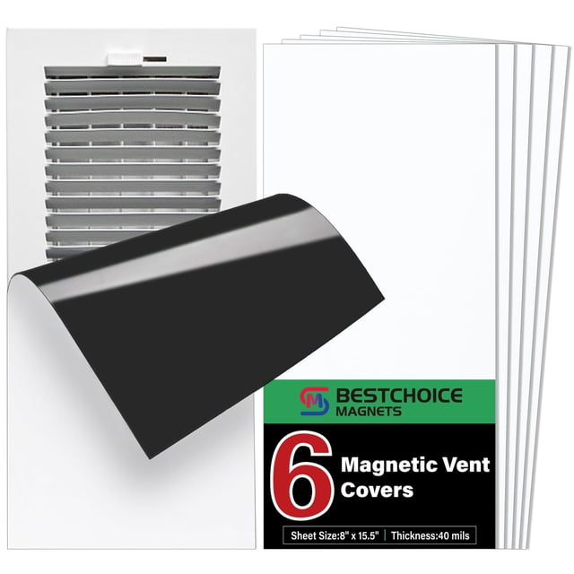 Paquete de 6 fundas de ventilación magnéticas de 8 x 15.5 pulgadas para rejillas de ventilación de aire acondicionado domésticas