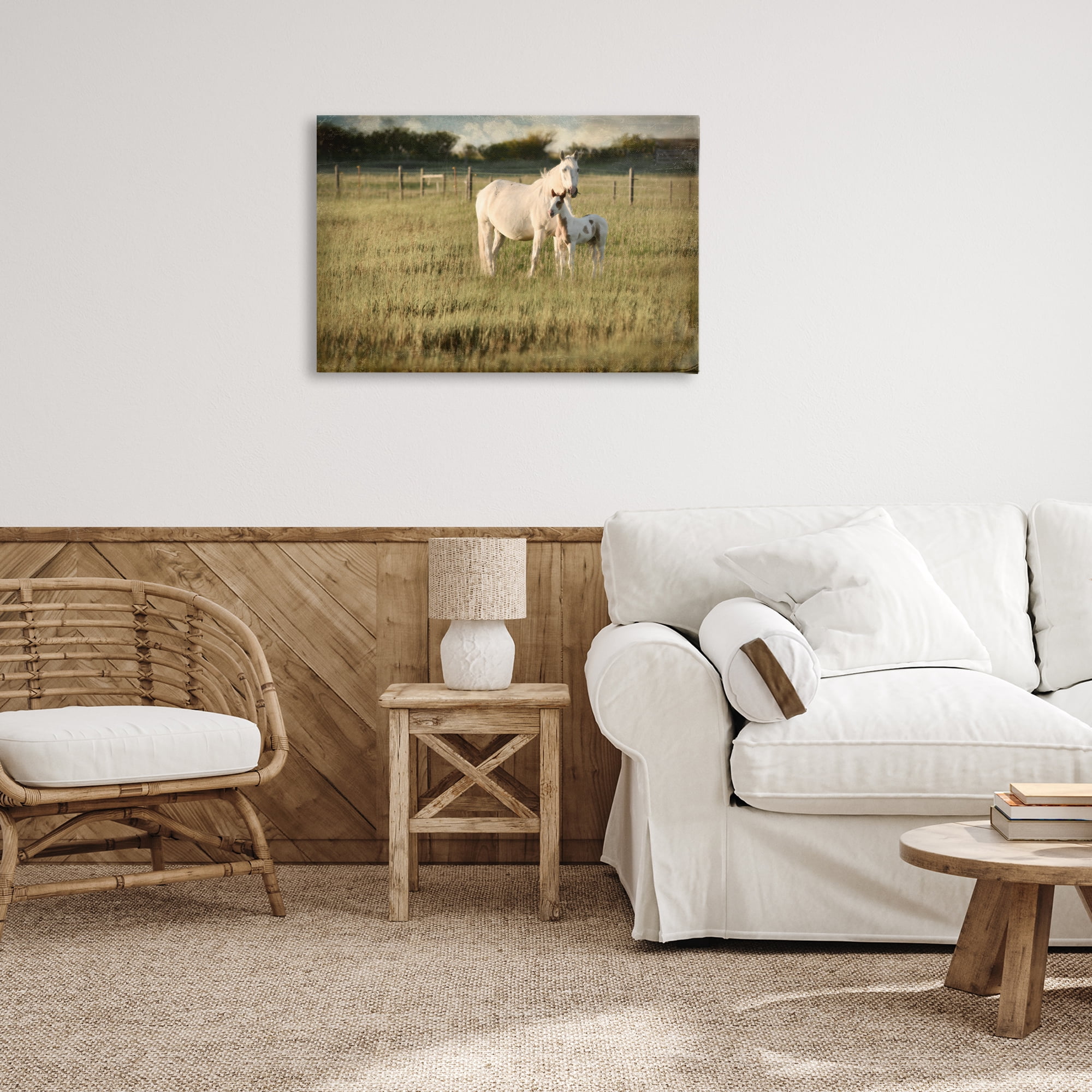 Stupell Industries Rural Horse and Foal Landscape Photography Gallery Wrapped Canvas Art Print Wall Art, 30 x 20