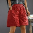thumbnail image 2 of Edvintorg Cargo Shorts for Women Plus Size Ladies Clothes Solid Hippie Punk Trousers Streetwear Jogger Pocket Loose Short Pants Red XXL, 2 of 7