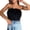Black, variant on Women Faux Strapless Bandeau Crop Top Club Party Raves Outfit