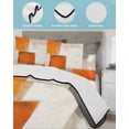 thumbnail image 4 of Quilts Twin Size, Burnt Orange Beige Soft Comforter Bedding Set for Bed, Abstract Modern Oil Painting Geometric Lightweight Quilted Bedspread with Pillow Cover(2 Pieces) for All Season, 68x86 Inch, 4 of 6
