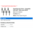 thumbnail image 2 of Spark Plug Set 6 Piece - Compatible with 2004 - 2006 RX330 2005, 2 of 2