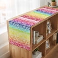 thumbnail image 6 of Dandelion 72 Inch Table Runner, Rainbow Stripes Modern Minimalist Flowers Farmhouse Dresser Scarf Cotton & Linen Tablerunner for Dining/Kitchen Island/Holiday Party Décor 13" x 72", 6 of 9