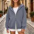 thumbnail image 5 of Quealent Girls Kids Zip Up Hoodies Double Zipper Hooded Sweatshirt with Pockets Zipper Hoodies Soft Oversized Long Sleeve Fall Winter Back to School Clothes (Dark Gray, 11-12 Years), 5 of 7