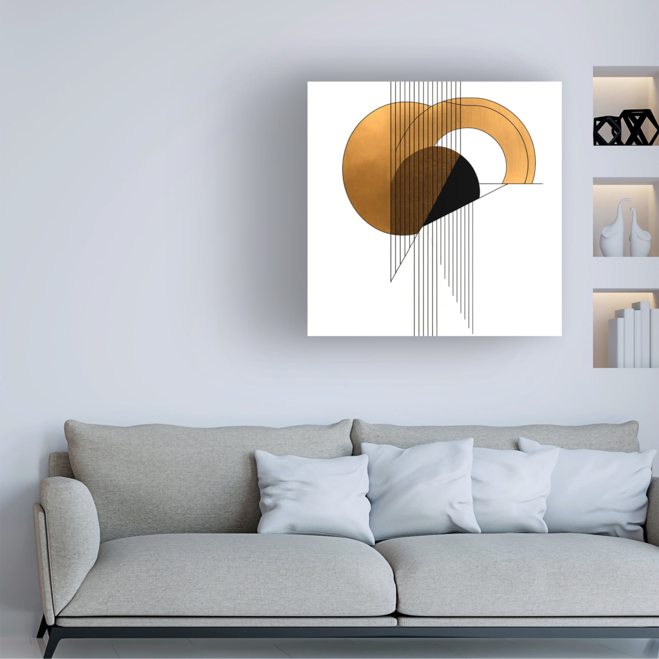 Canvas Wall Art - Ray Heere 'Mid Century Abstract Painting 3' Wall Art for Living Room, Bedroom, or Office Décor by Trademark Fine Art - 35 x 35 Inches