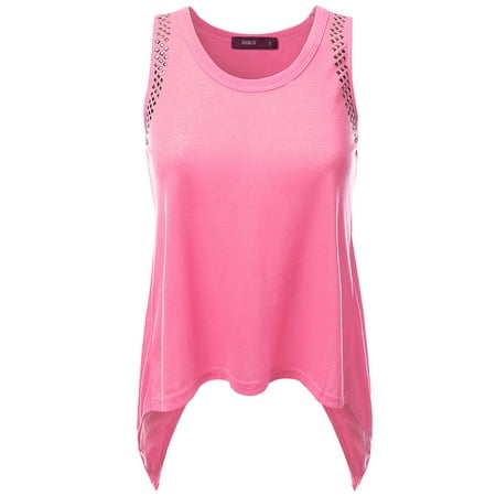 - Women's Open Back Surplice Round Neck Tank Top