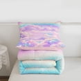 thumbnail image 5 of meiyoeat Pastel Cloud Star Twin Comforter Sets,Colorful Rainbow Pattern Bedding Set For Girl,Reversible,2 Pieces,1 Comforter and 1 Pillowcase, 5 of 7