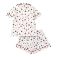 thumbnail image 3 of DHFJKG Pajamas For Women Set Short Sleeve Sleepwear With Shorts 2 Piece Loungewear Comfortable Button Down Lapel Shirt Comfy Nightwear, 3 of 9