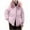 Pink, variant on Womens Coats Fall And Winter Big Hair Collar Lapel Fashion-padded Long-sleeved Jacket Cute Clothes Winter Coat for Women,Womens Zip Up Jacket Ladies Tops M