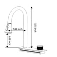 thumbnail image 4 of 33" Drop in Waterfall Kitchen Sink - 33*22 inch Single Bowl 16 Gauge Stainless Steel Ledge Workstation Kitchen Sinks with Pull-Out Faucet & Cup Washer, 4 of 12