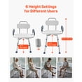 thumbnail image 3 of VEVOR Swivel Shower Chair with Arms and Back, 400 lbs Heavy Duty Bench Seat for Inside Shower Stall and Bathtub, Height Adjustable Bathroom Bath Tub Seat for Adults, Seniors, Elderly and Disabled, 3 of 9