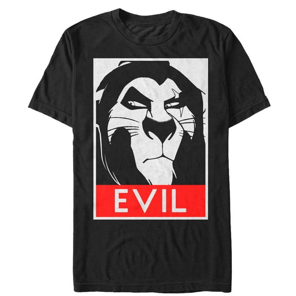 Men's Lion King Evil Scar Poster Graphic Tee Black 3X Large