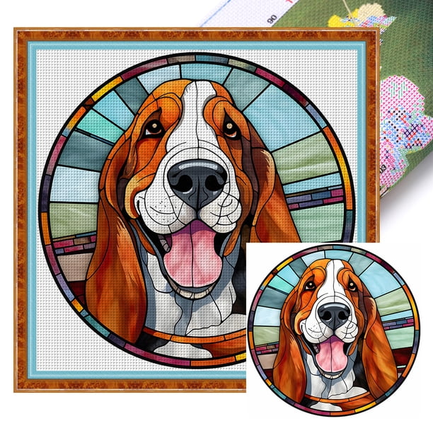 Kit Punto Cruz Con Perro Hilo Algodón Ecológico Bordado 11CT (1791)