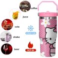 thumbnail image 3 of 30oz Cute Hello Cat Tumbler with Leak Proof Lid and Straws, Kawaii Stainless Steel Insulated Cup, Travel Coffee Mug Water Bottle, Cute Kity Gifts for Fans, 3 of 6