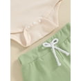 thumbnail image 6 of Newborn Baby Boy Summer Outfit Short Sleeve Romper Solid Color Pants Hat 3Pcs Clothes Set, 6 of 8
