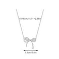 thumbnail image 3 of OJinShaWanO Black Necklaces for Women Elegant Silver Bow Necklace Light Necklace Simple Design Versatile Necklace for Gift, 3 of 7
