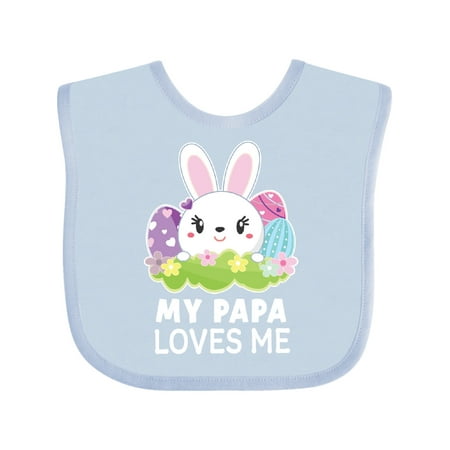 

Inktastic My Papa Loves me with Bunny and Easter Eggs Gift Baby Girl Bib