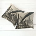 thumbnail image 2 of Ambesonne Landscape Throw Pillow Cover 2 Pack, NYC Night Bridge View, 16", Grey Brown, 2 of 6