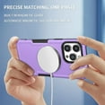 thumbnail image 4 of Magnetic Phone Case for iPhone 15 Pro Max Compatible with Magsafe, Military-Grade Shockproof Case with Built-in Magnet Circle for iPhone 15 Pro Max MS Purple, 4 of 18