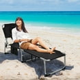 thumbnail image 4 of Gymax Set of 2 Beach Chaise Lounge Chair Folding Reclining Chair w/ Facing Hole Black, 4 of 10