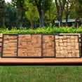thumbnail image 6 of Warmaxx Rustic Teak Wood Wall Decor 17''x17 Farmhouse Slatted Collage Wall Art Decoration for Home Living Room Bedroom Office Handcrafted Square Wooden Geometric Rectangular Block Wall Décor, 6 of 9