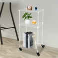 thumbnail image 3 of Clear Acrylic Printer Stand with 3 Tiers, 4&nbsp; Wheels (1 with Brake), Stylish and Functional for Home and Office Organization, 3 of 6