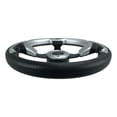 thumbnail image 4 of Pactrade Marine Boat Pontoon Non-Magnetic Steering Wheel Aluminum Frame Polyurethane (PU) Sleeves 3 Spokes 12-1/2" Diameter Aluminum Hub with 3/4" Tapered Bore (Silver, Black Spokes), 4 of 6